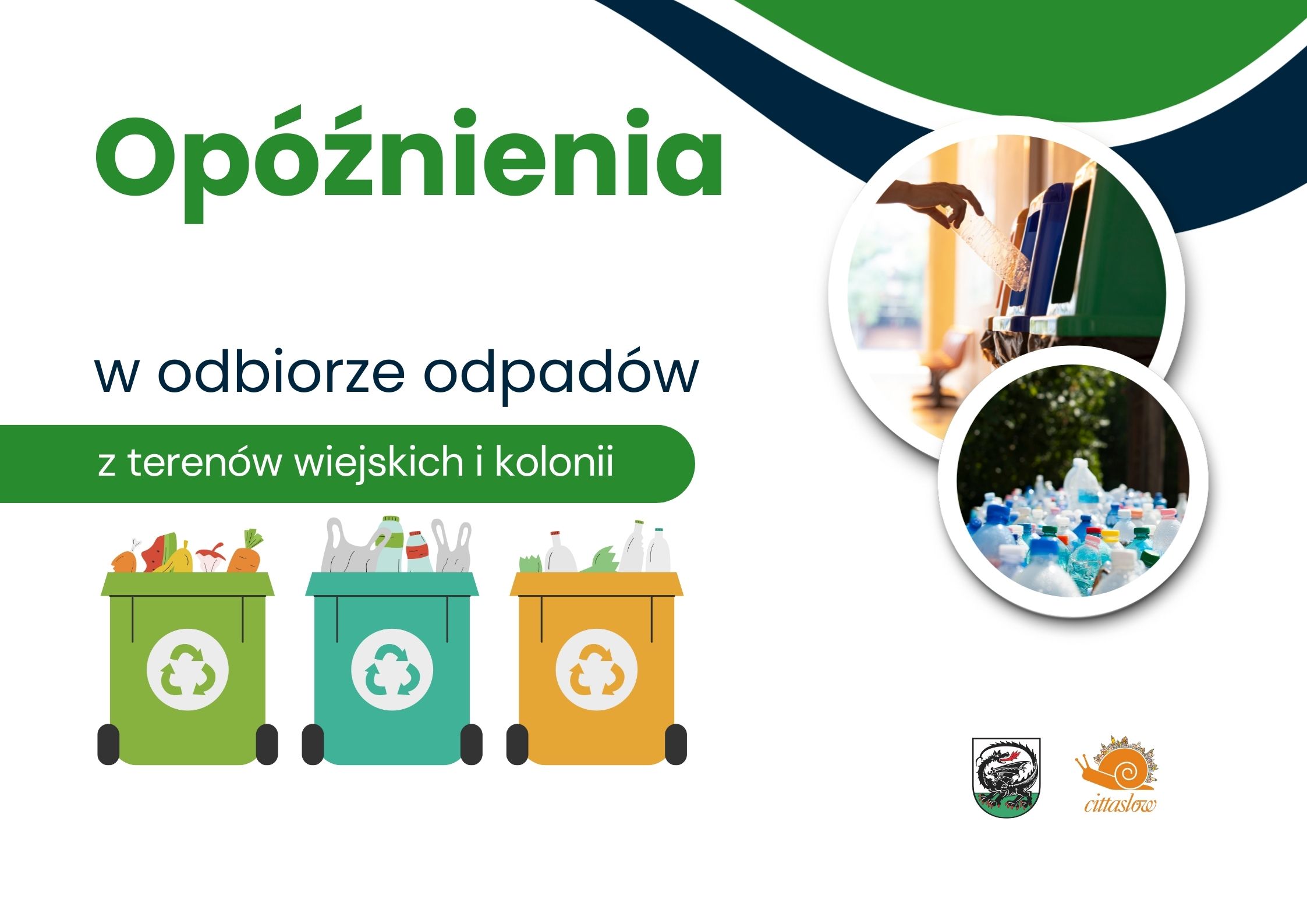 Grafika opóźnienia w odbiorze odpadów z terenów wiejskich i kolonii